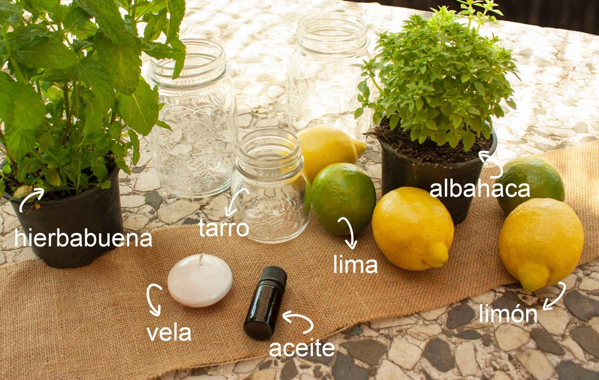 DIY citronella centro mesa