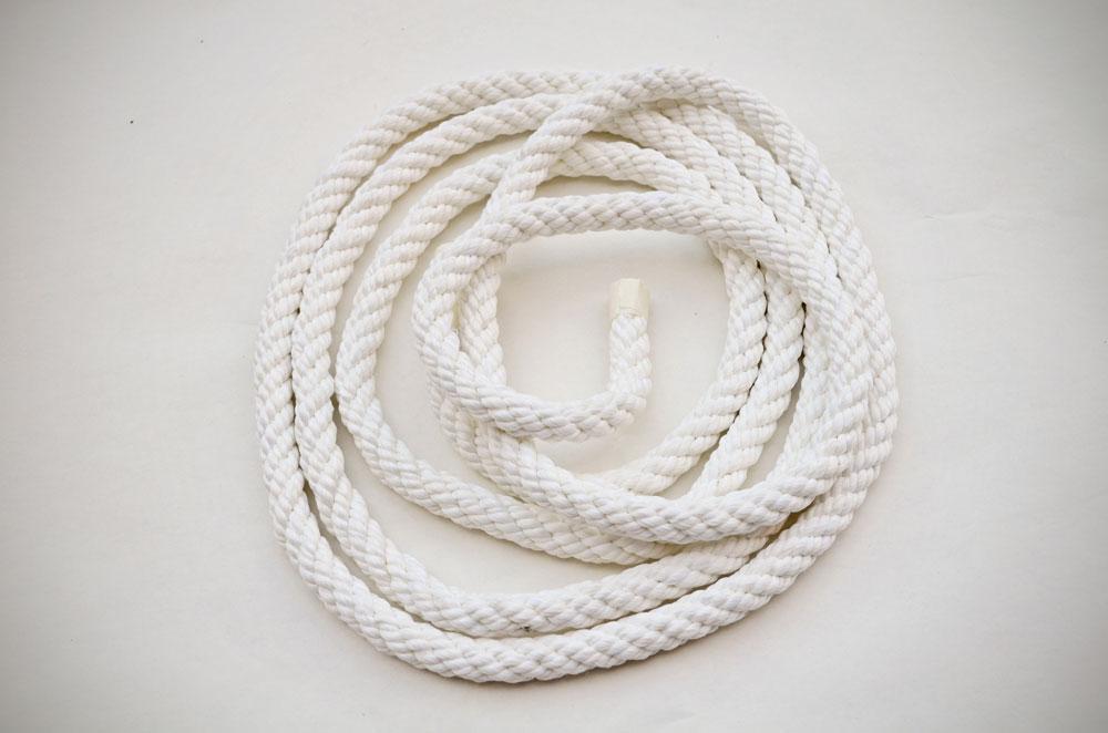 cuerda trenzada de algodón blanco