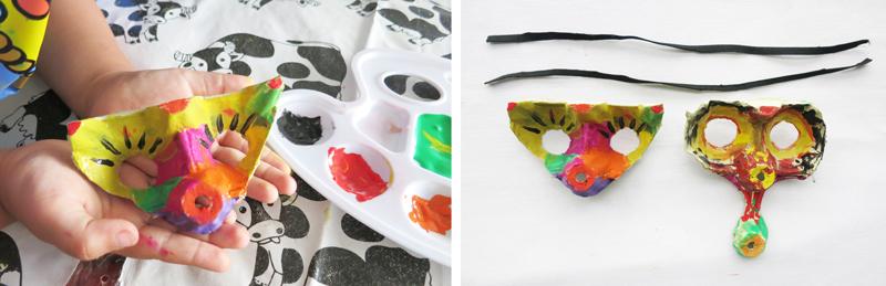 Diy - Manualidad Decorar en familia - Máscaras de hueveras de cartón4
