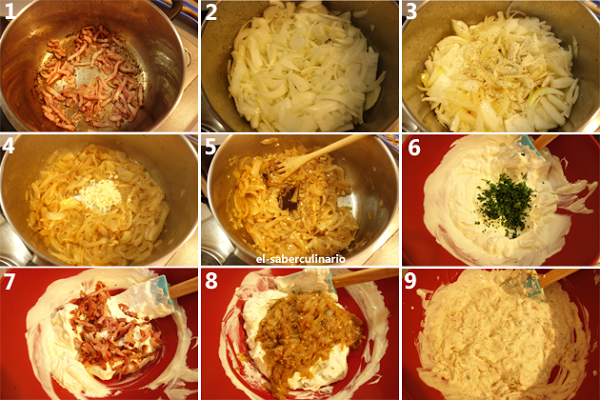 Como hacer paso a paso el Dip gratinado de cebolla caramelizada