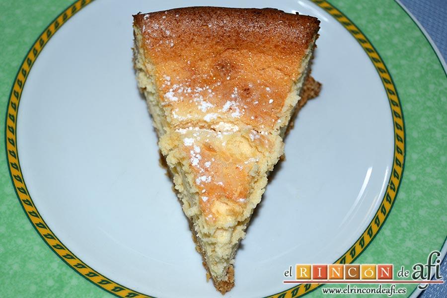 Tarta soufflé de limón con base de galletas, sugerencia de presentación