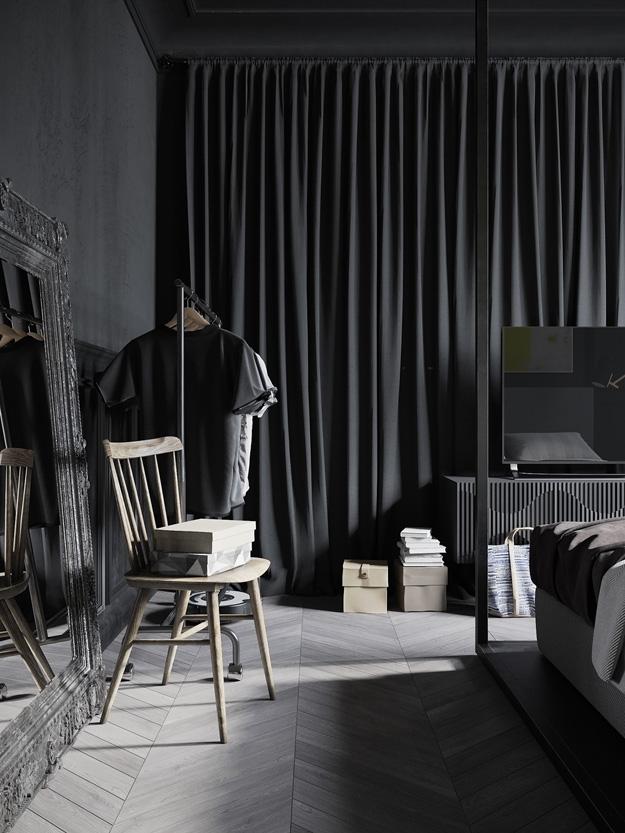 Dormitorio en negro