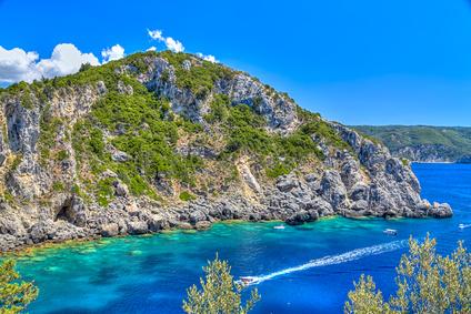Panorámica de la isla de Corfú en Grecia