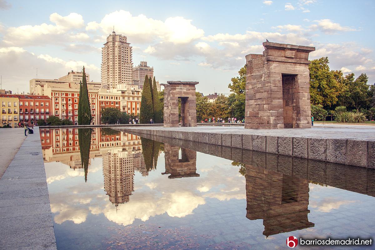 templo de debod plaza españa torre madrid edificio