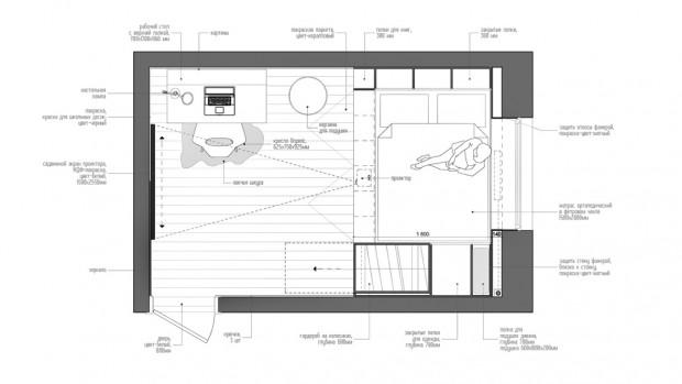 Croquis dormitorio juvenil
