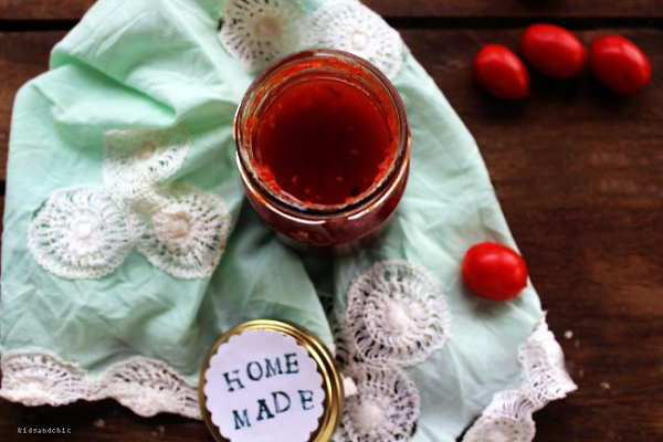 Mermelada de tomates cherry con jengibre y canela. ¡Qué sabor tan espectacular debe tener!