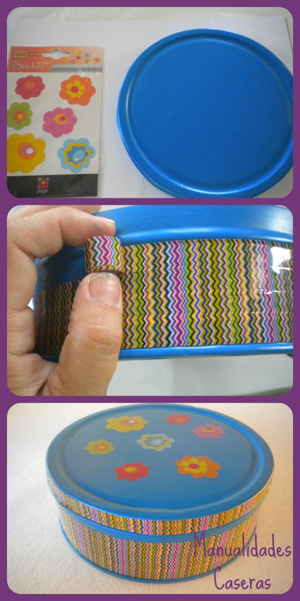 Manualidades Caseras Inma Transformación de una caja de galletas en un joyero pegar el tapy set y las flores