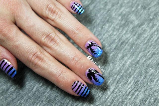 uñas decoradas con palmeras paso a paso tutorial