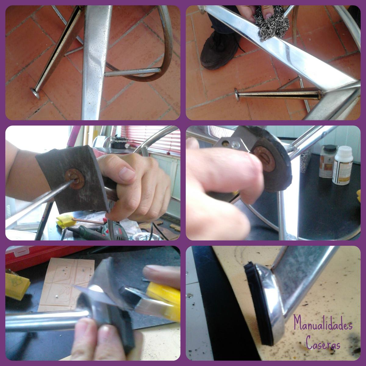 Manualidades Caseras Inma_ restauración de un taburete_ como reparar las patas