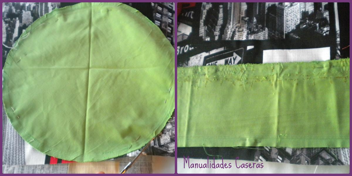 Manualidades Caseras Inma_ Restauración de taburete_ Como corta la tela con ayuda de la tela anterior