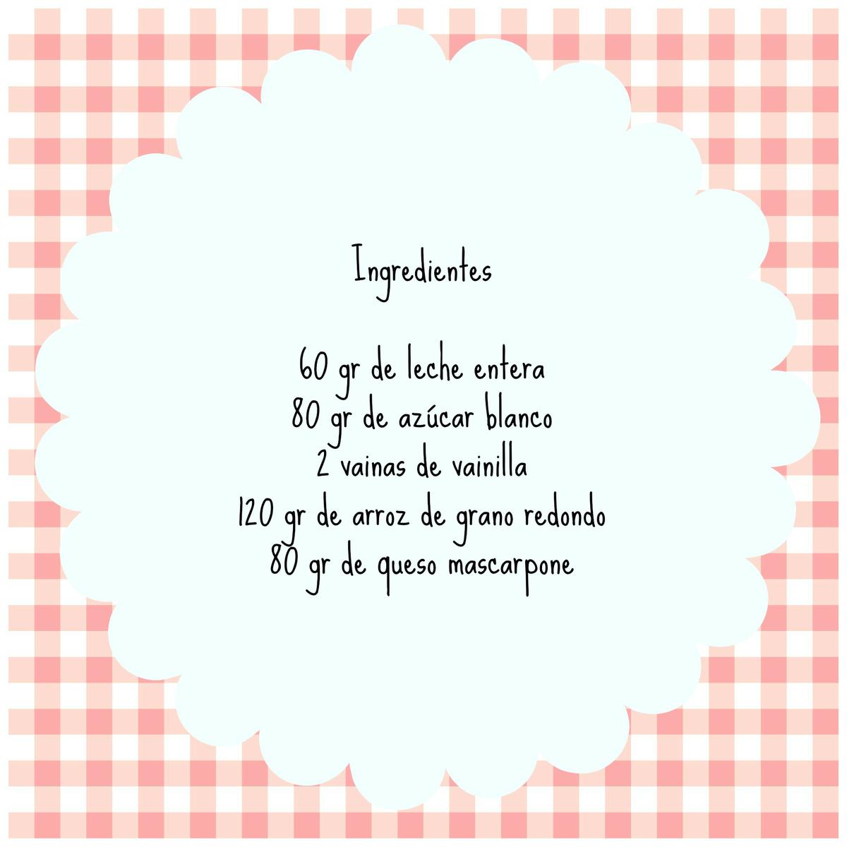 ingredientes arroz con leche