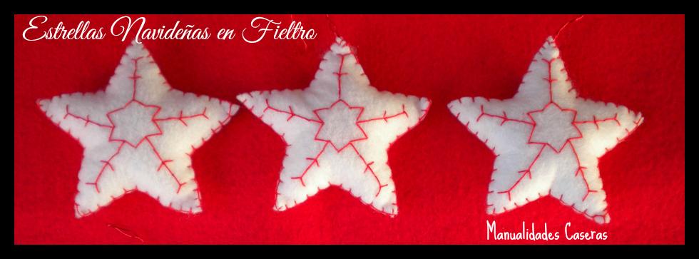 Manualidades Caseras Faciles u estrellas navideña grandes en fieltro