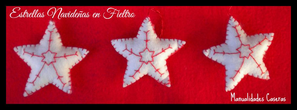 Manualidades Caseras Faciles estrellas navideñas pequeñas en fieltro