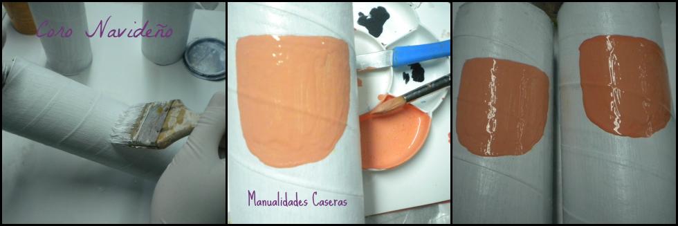 Manualidades Caseras Faciles como pintar los tubos para hacer un Coro Navideño de niños