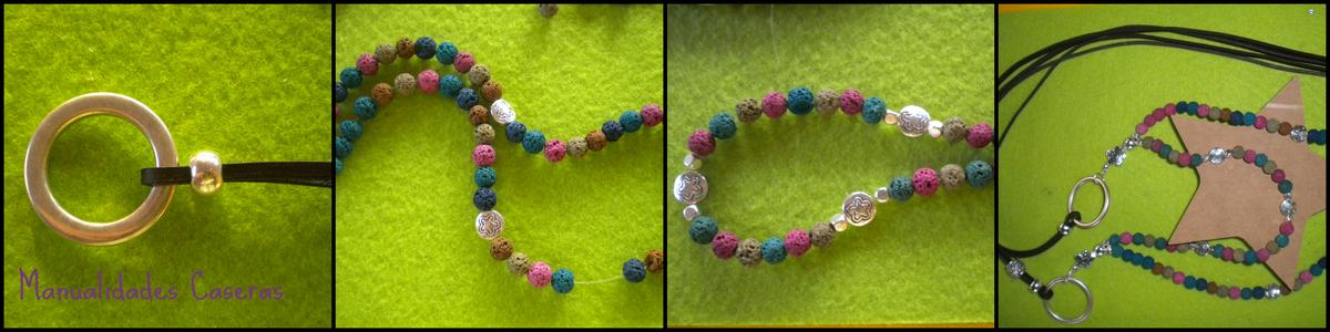 Manualidades Caseras Inma_ Conjunto de cuero y piedra volcanica_ como hacer el collar