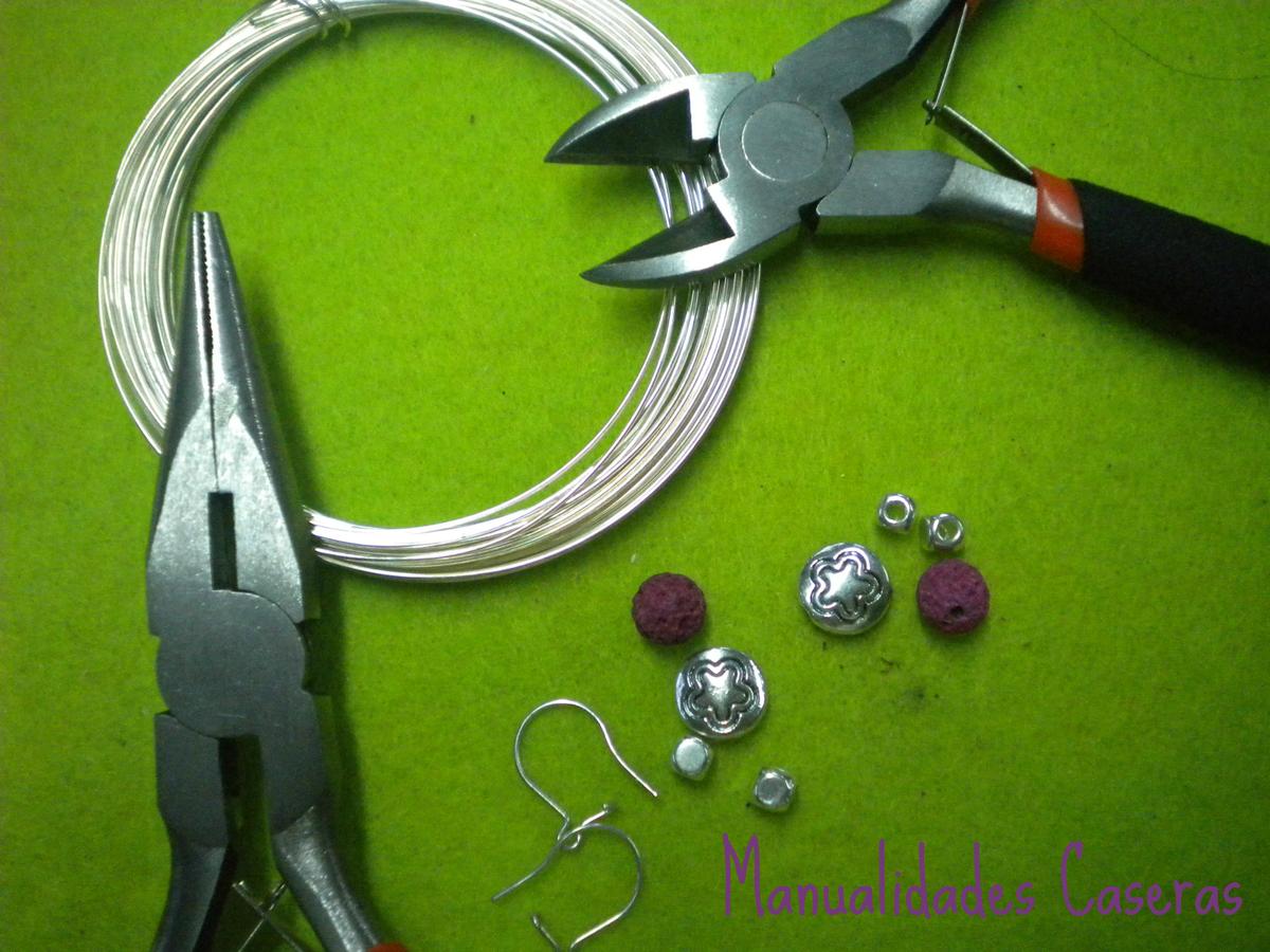 Manualidades Caseras Inma_ Conjunto de cuero y piedra volcanica_cosas que necesitas para hacer los pendientes