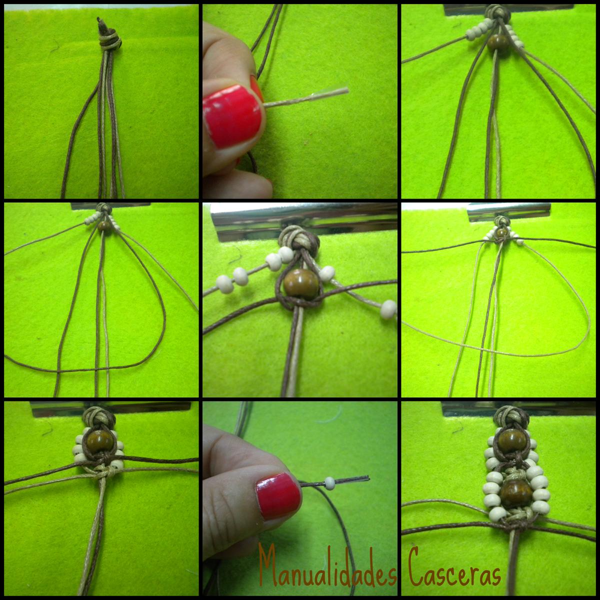Manualidades Caseras faciles como hacer una pulsera de macrame con bolitas