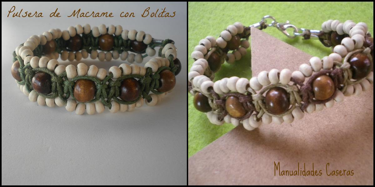 Manualidades Caseras faciles pulsera de macrame marrón y verde