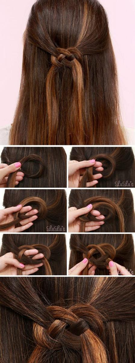 peinado largo en nudo