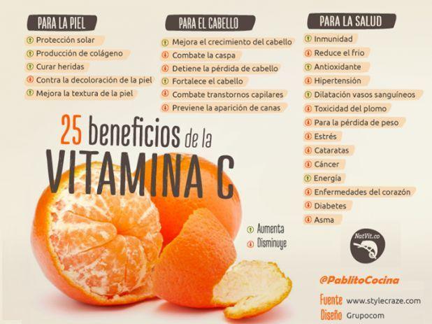 beneficios alimentos ricos en vitamina C