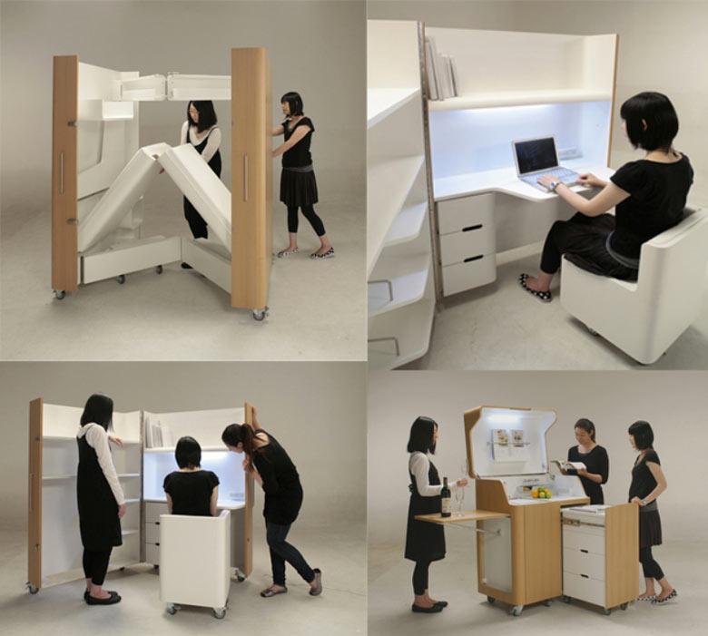 Diseño de muebles - Atelier OPA small-house-interior-fold