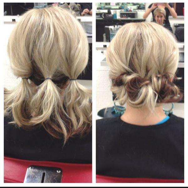 peinado cabello corto 3 trenzas