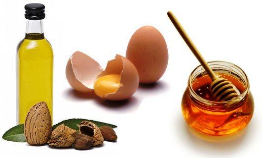 yema de huevo y aceite de almendra