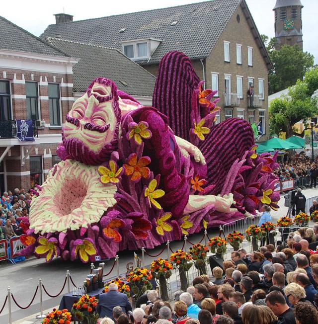 festival de las flores en homenaje a carrozas, creatividad, genial, flores, festival, Brutal, desfile, Van Gogh