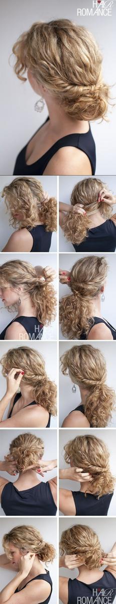 peinado recogido bajo pelo rizado