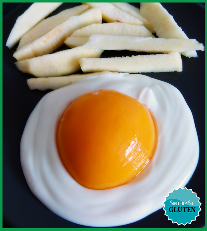 Trampantojo de huevo frito con patatas (Sin Glute, Sin Lácteos, Sin Huevo, Vegano)