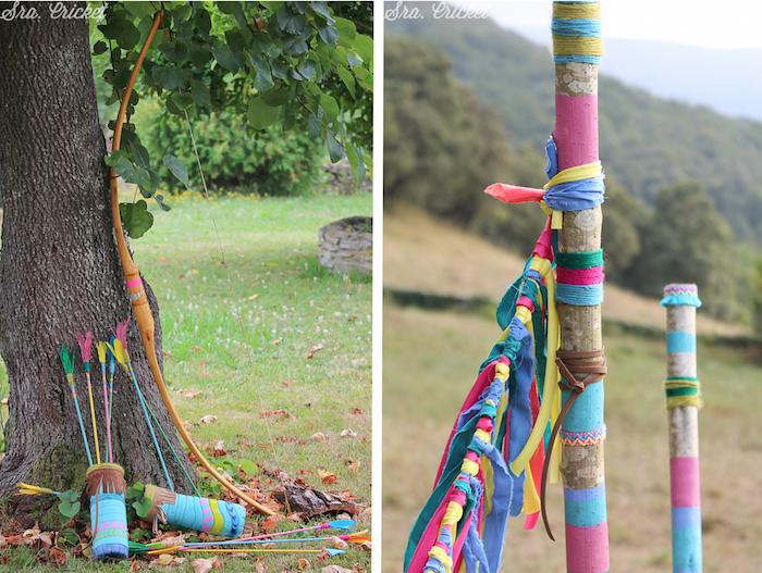 flechas y palos de colores