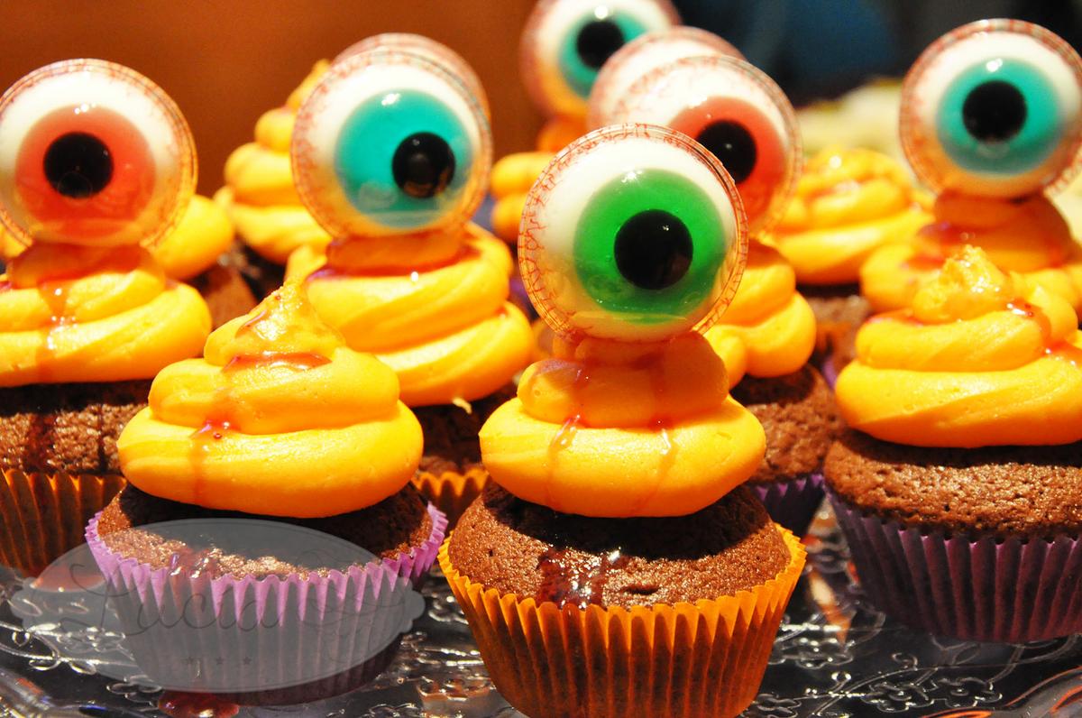 cupcakes halloween chocolate y naranja