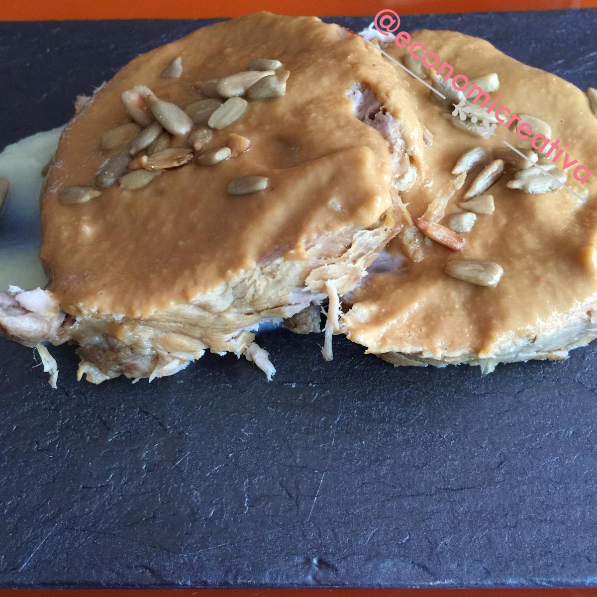 Lomo con salsa de verduras y frutos secos (en olla)