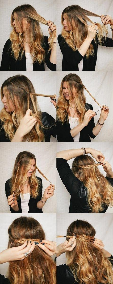 corona de cabello alrededor del pelo