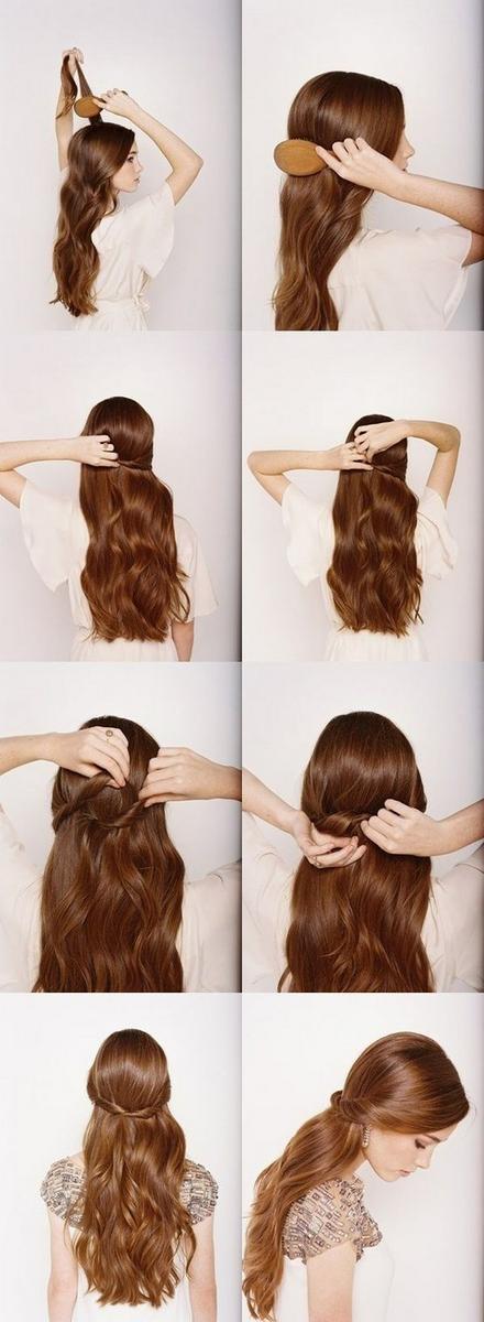 sencillo peinado para cabello largo