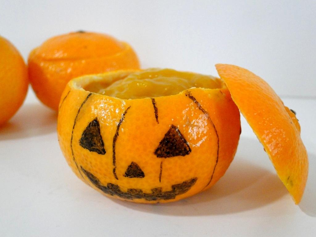 receta de crema de mandarina sin azúcar- halloween