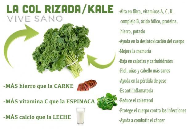 Beneficios kale o col rizada