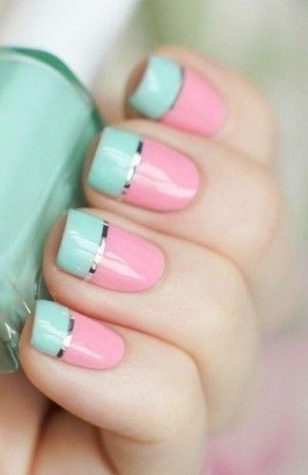 uñas pastel con cintillas