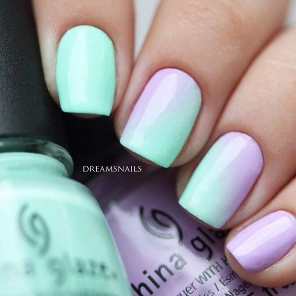 uñas pastel en degrade