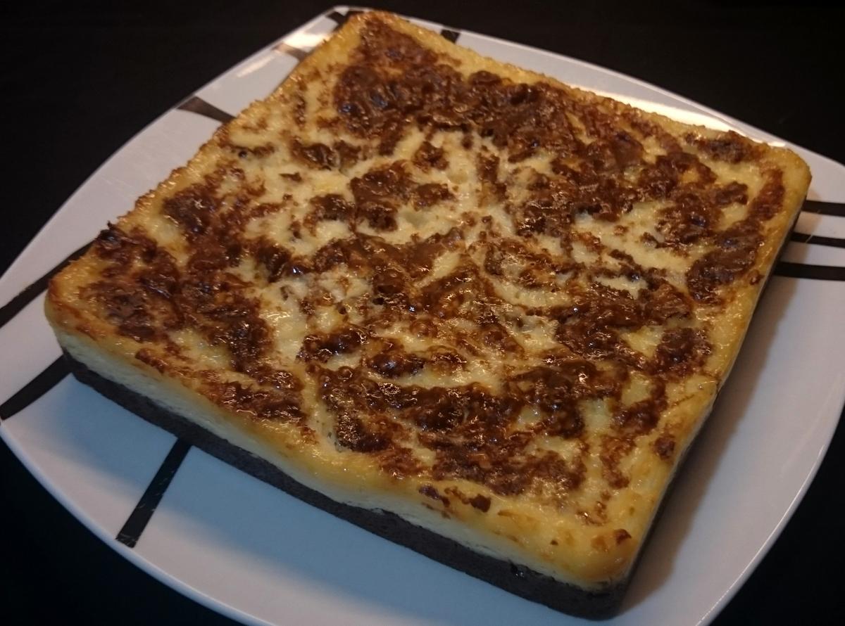 cheesecake con brownie sin azúcar