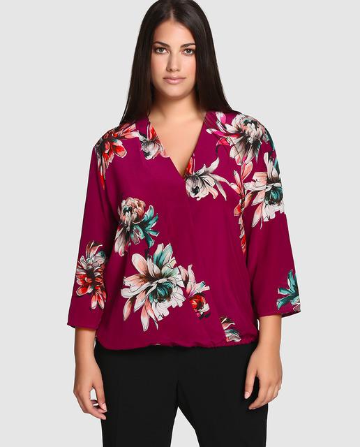 Blusas estampadas talla grande de flores