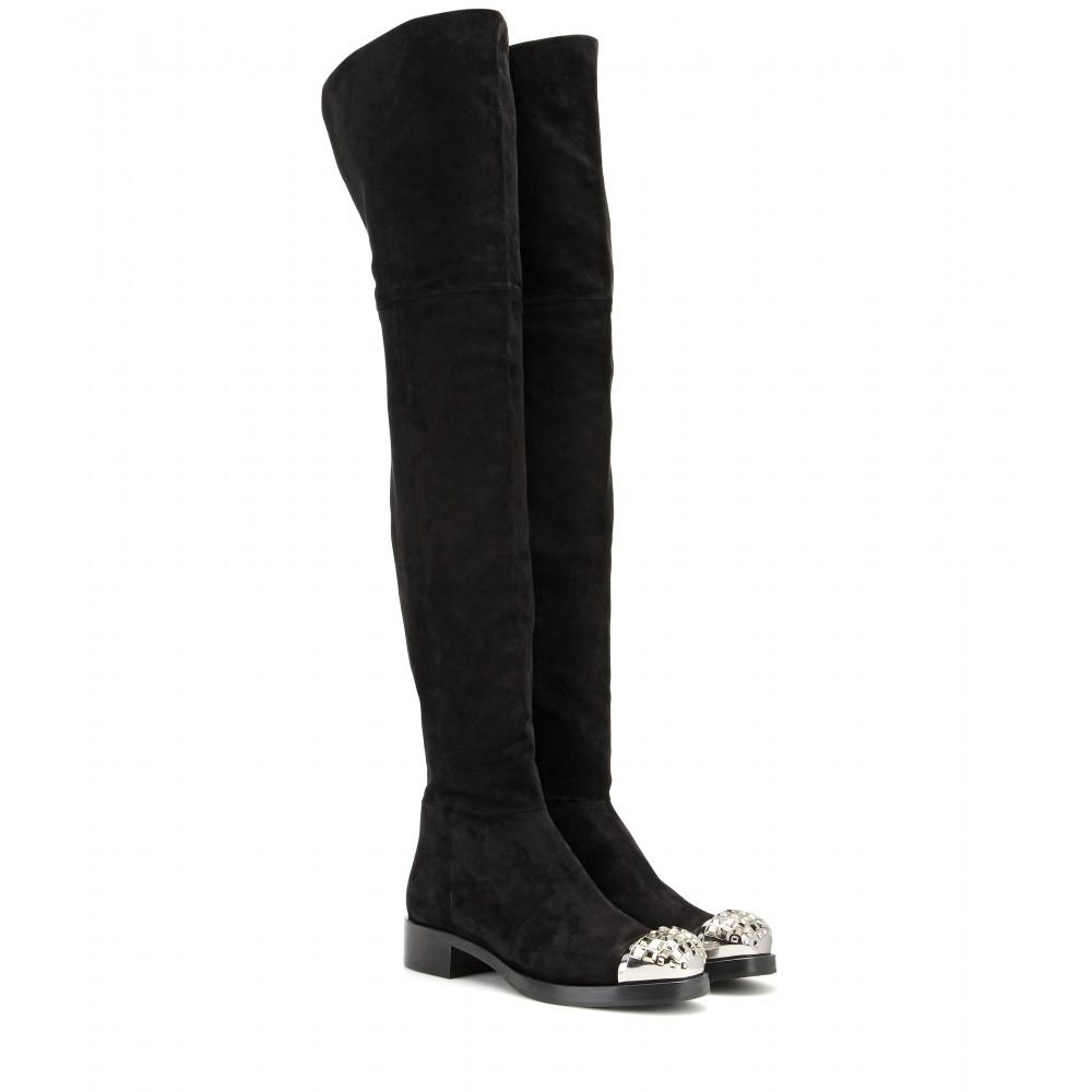 Bota alta con detalle en la puntera MIU MIU