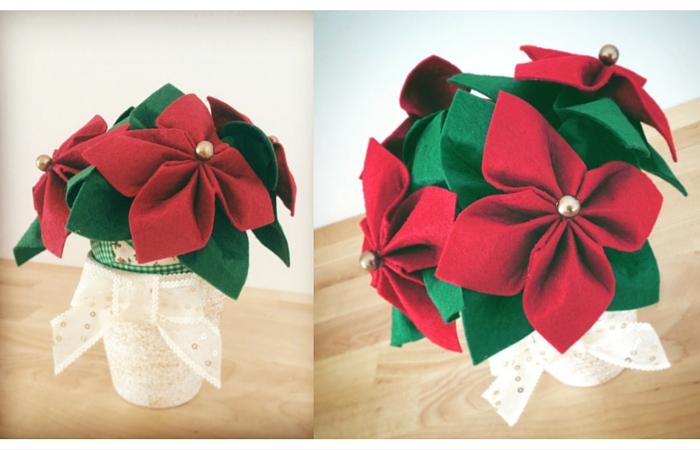 taller flores de pascua de fieltro