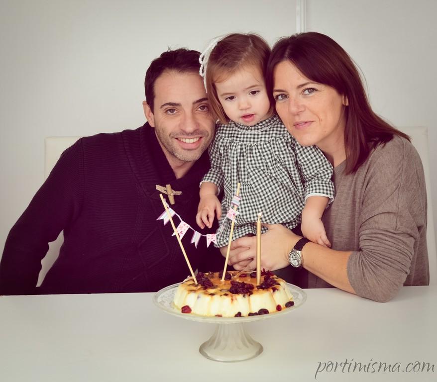 tarta rápida de queso-cumpleaños en familia