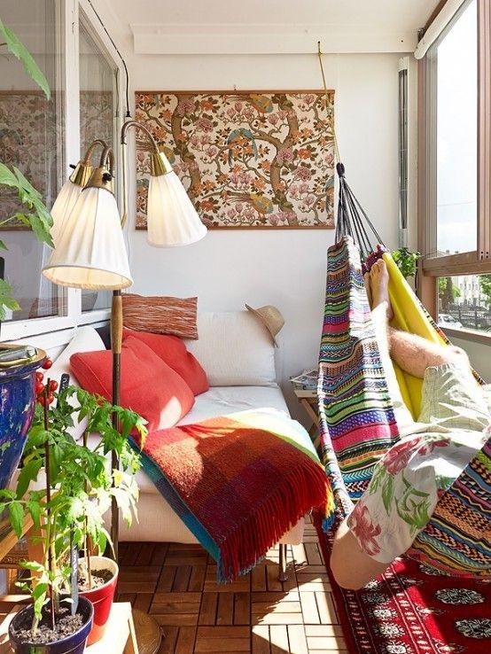 Decorar terraza con hamaca
