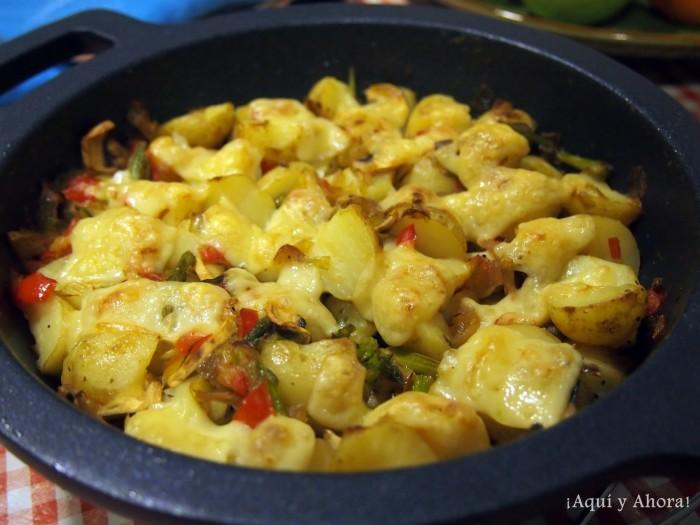 verduras con patatas gratinadas para el tupper