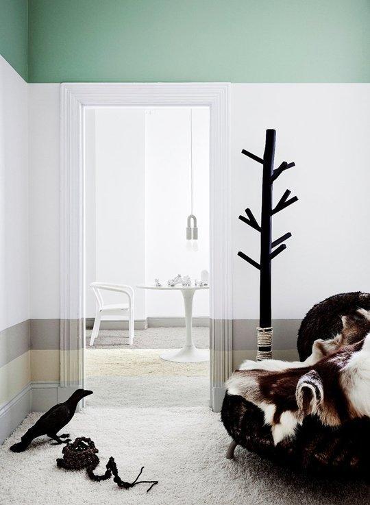 pintar paredes de forma original - Líneas horizontales en tonos terrenales