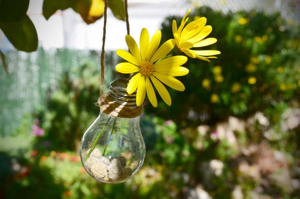 DIY: Florero colgante de bombillas