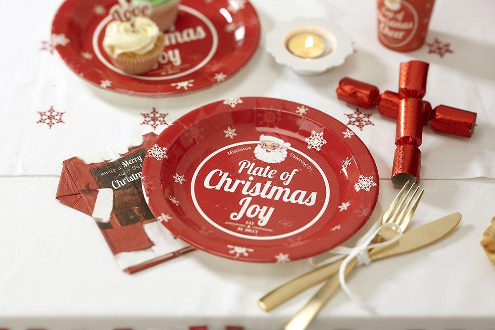 vajilla de Navidad GingerRay platos usar y tirar