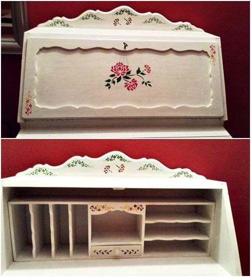 Pintar muebles y darles nueva vida mira esta idea con blanco y stencil 5